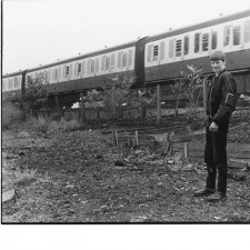 Gary Layton (left) and a friend clearing land by railway